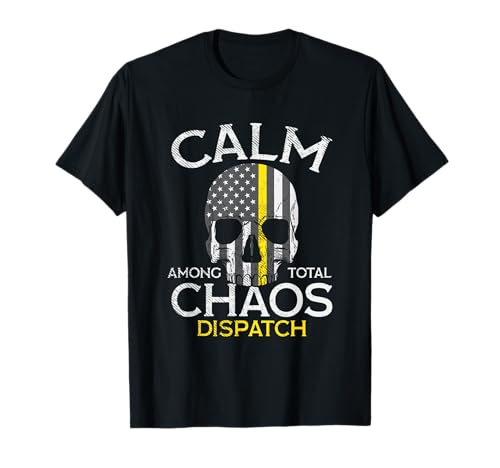 Calm Among Total Chaos 911 Dispatcher US Flag T-Shirt