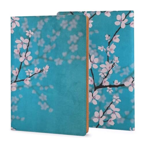 Protège-cahier rechargeable A5 avec motif fleurs de cerisier japonaises et reliure plate