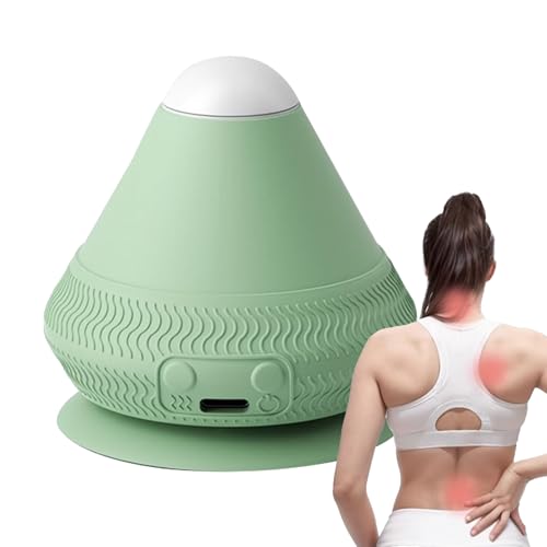 Masajeador montable – Rodillo vibrador eléctrico para liberar los músculos con calor | Herramienta de fitness de adsorción para pies, espalda, yoga, recuperación, dolor, hombres y