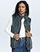 Rapbin Women's Vests Fashion Casual Stand Collar Vests for Women 2025 Trendy Buttoned Sleeveless Jackets with 3 Pockets, Grey, M