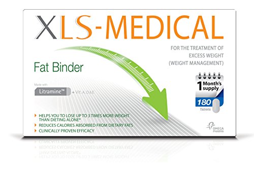 XLS-Medical Fat Binder Weight Loss Aid Tablets, 1-Month Supply, 180 Tablets