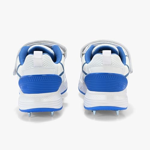 Image of DNINE Classic Men Bowling Spikes Cricket Shoes White /Orange & White /Blue