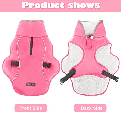 Emust Dog Cold Weather Coats, Fleece Lining Small/Medium/Large Dog Jacket For Winter, Warm Waterproof Dog Winter Clothes For Large Dogs, Pink, Xl #TOP1