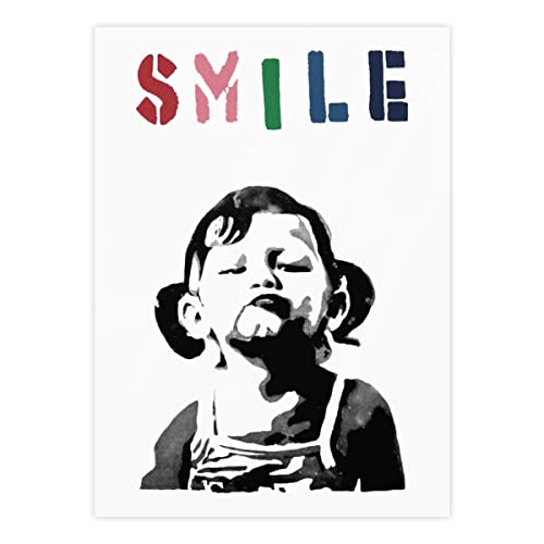 NX^XebJ[ Banksy oNV[ Smile Girl hV[ X[cP[XXebJ[ DIY 蒠 3D  Ԃ̑ ] wbg XP[g{[h m[g p 蕨