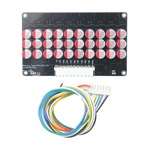 LVNOON 5.5A 5S to 21S 5S 6S 7S 8S 9S 10S 12S 14S 16S 17S 21S Smart Active Balancer Active Equalizer Balancer for li-ion NCM Lifepo4 LFP LTO Battery Energy Capacitor (8S-10S)