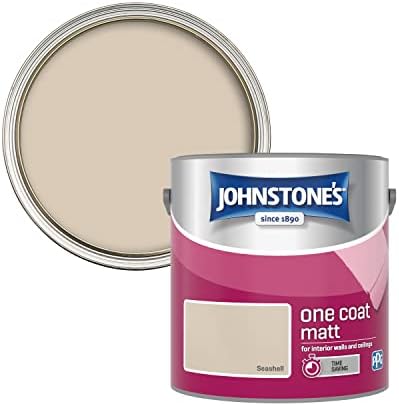 Johnstone's One Coat Matt Emulsion Paint - Seashell 2.5L