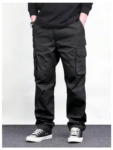 Verdusa Men's Drawstring Waist Straight Leg Cargo Pants with Pockets4