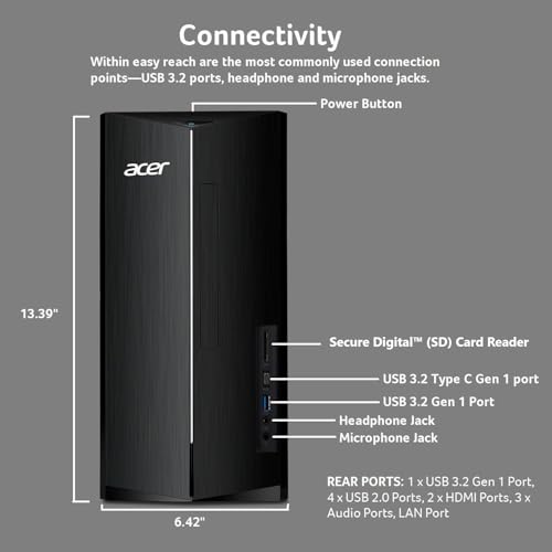 acer Aspire Business Desktop | 14th Gen Intel Core i5-14400 Processor | 16GB DDR5 RAM, 1TB Storage(512GB SSD & 500GB HDD) | WiFi6+Bluetooth5.1 | Keyboard+Mouse | Windows 11 Pro - Image 7
