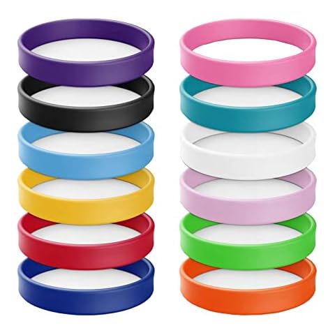 12 Wholesale Rubber Silicone Bracelets Solid Color Silicone Wristbands Colored Rubber Stretch Bracelets for Women Men Teen Gifts (12 Color Mixed) Cover