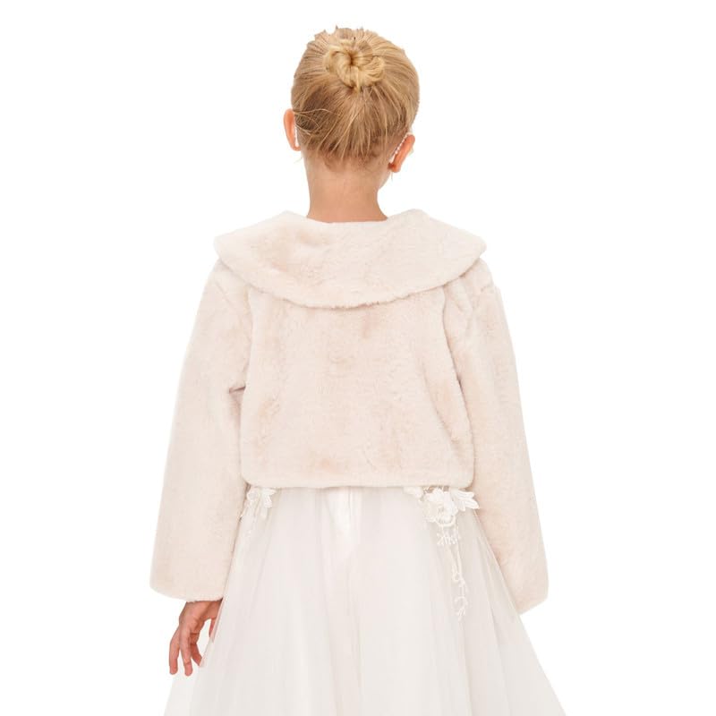 Flower Girl Dress Coat,Girl Cozy Faux Fur Bolero Shrug Accessories Princess Cape4
