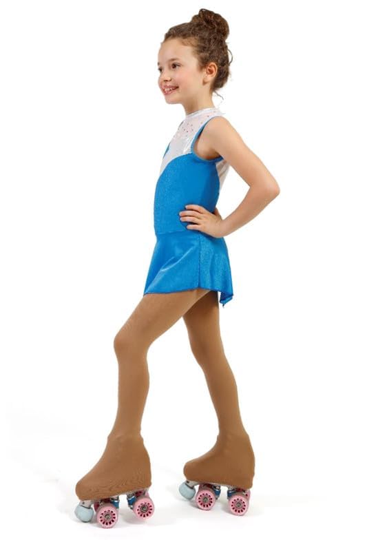 AQUILONE 0-14 Collants pour fille 100 deniers pour sport, chaussettes en microfibre douce pour patinage artistique avec motif couvre-patinage