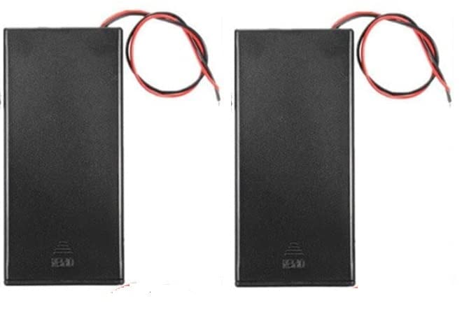 SP 18650 x 2 Cell Battery Holder with Cover and On/Off Switch (Pack of 2) Black