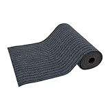 1 Roll of Indoor Stair Protectors, for Carpeted Stairs Non Slip Floor Protector, 236.22'' x 27.55' Carpet Protector, Stair Protective Covers, for Hallway, Living or Dining Room Use (Black Grey)