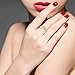 Uloveido Women's Gold Plated Wide Eternity Wedding Band Cluster Ring with 5 Row White Clear Micropave Cubic Zirconia Stones (Gold Size 6) CR002