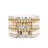 Elegance 11 designs Mama Bracelet Heishi Mom Beaded Bracelets For Women Mothers Day Polymer Clay Surfer Stackable Beads Boho Bracelet Summer Beach Jewelry Set