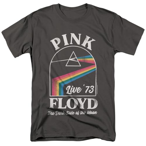 Popfunk Pink Floyd Dark Side of The Moon Live 73 Unisex Adult T-Shirt - Large - Charcoal