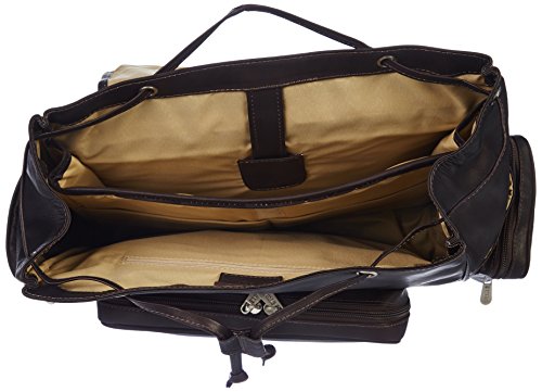 Piel Leather Double Loop Flap-Over Laptop Backpack, Chocolate, One Size #TOP5