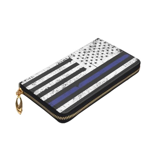 Portefeuille en cuir femme fermeture éclair porte-monnaie drapeau USA