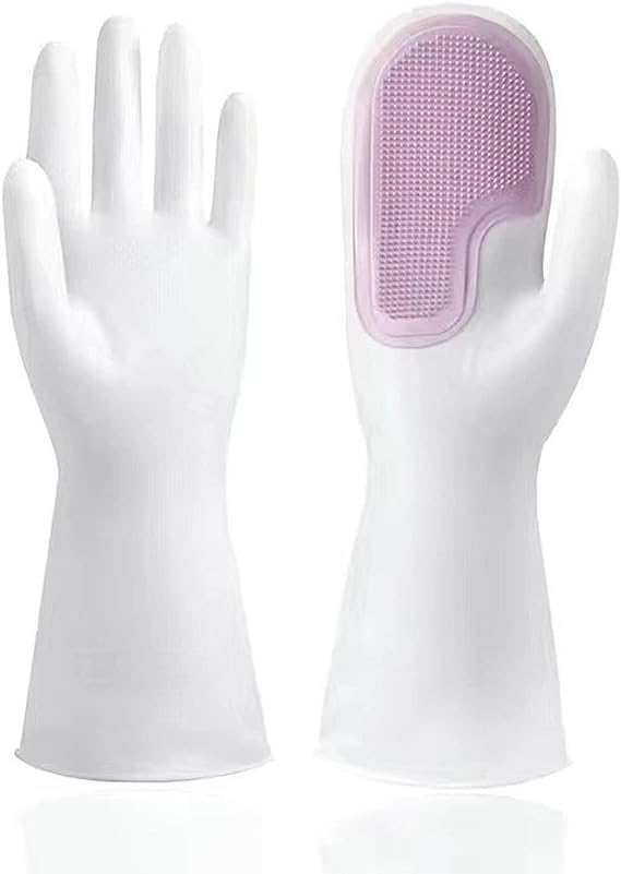 PRISO Silicone Glowes Multi-Purpose Magic Gloves For Kitchen Cleaning, Pet Grooming & Gardening Reusable Gloves Heat Resistant For Better Protection Non-Slippery.-image-1