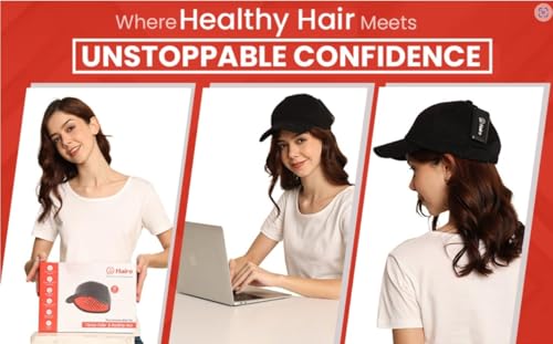 Image of Hairo LLLT Hair Growth Cap - 120 LED Diodes - FDA Cleared - Red Light Therapy Hat for Healthy Hair and Hair Loss Treatment | Red Light Therapy For Hair Regrowth | Cordless & Portable LLLT Hair Growth Cap with Inbuilt Battery | For Men and Women | Travel & Home Use | All Hair Type