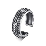 BCughia Bague, Bague Jewerly Acier Acier Inoxydable Conception D'Anneau Fendu De Texture De Pneu La Saint-Valentin Bague Homme Taille 66.5
