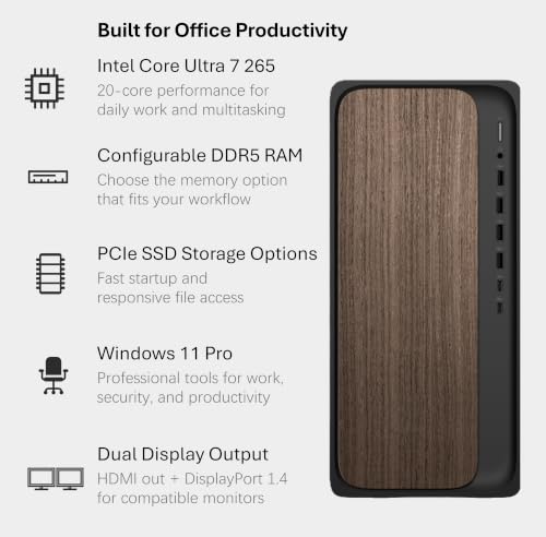 Image of HP OmniDesk Desktop Computer | Intel Core Ultra 7 265 | 16GB DDR5 RAM | 1TB PCIe SSD | Wi-Fi 6 | USB-C & HDMI | Wireless Keyboard & Mouse | Windows 11 | for Business & Office Productivity
