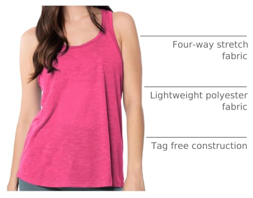 Image of Sexy Basics Women's Everyday Flowy Burnout Slub Racer Back Tanks | Active Workout Tops | Multi Packs & Colors