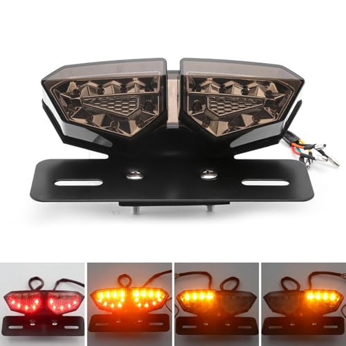 Moto frein queue clignotant LED universel avec optique teintée noire - 4