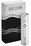 EDC Core Plasma Lighter - Rechargeable Electric Double Arc Flameless Wind Proof Cigar Cigarette Pipe Survival - Luxury Gift Box & USB Charging Cable Included - NO More Narrow Arcs Or Obstructing Lid