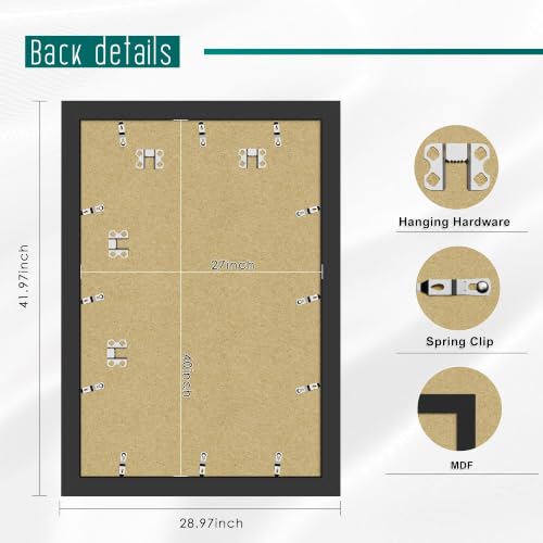Image of Picrit 27x40 Black Poster Frame, Picture Frame for Wall, 3 Pack