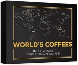 Gourmet Coffee Gift Set - WORLD'S COFFEES | Ground Coffee 300g (6 x 50g) - 6 Finest Single Origin | Hamper Style Gift Idea for Him & Her