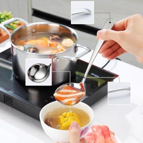 image for Wenkoni Small Soup Ladles,Sauce Gravy Soup Spoon Ladles,2 Pack SUS 304