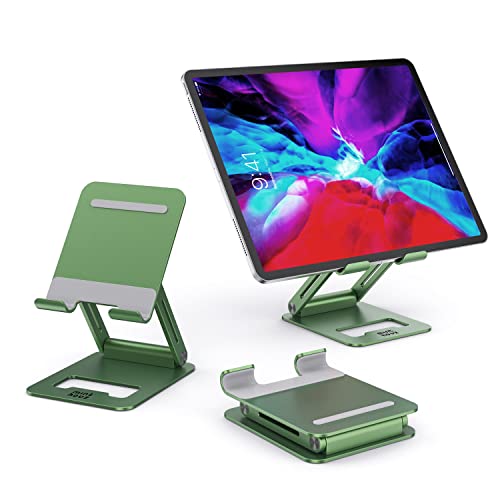 Minthouz Tablet Ständer, Verstellbarer und Faltbarer Tablet Halterung, Aluminium Tablet Halter mit Anti Rutsch Pads, Kompatibel mit Allen 4,7-12,9 Zoll...