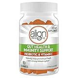 Align Probiotic, Gut Health & Immunity Support, #1 Doctor Recommended Brand, vitamin C and B12 for Immune Support & Energy, Citrus Flavor, 50 Gummies