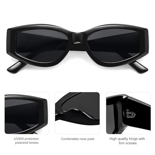 SOJOS Polarized Sunglasses Womens Mens Trendy Pentagonal Cateye Sun Glasses 80s 90s Shades SJ23294