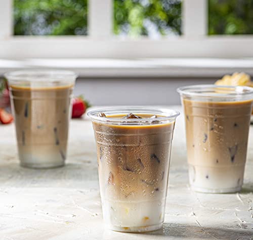 Comfy Package [100 Pack - 16 Oz.] Crystal Clear Pet Plastic Cups #TOP3