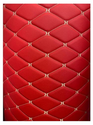 Tissu similicuir matelassé rouge 1,6x3m pour capitonnage et tapisserie
