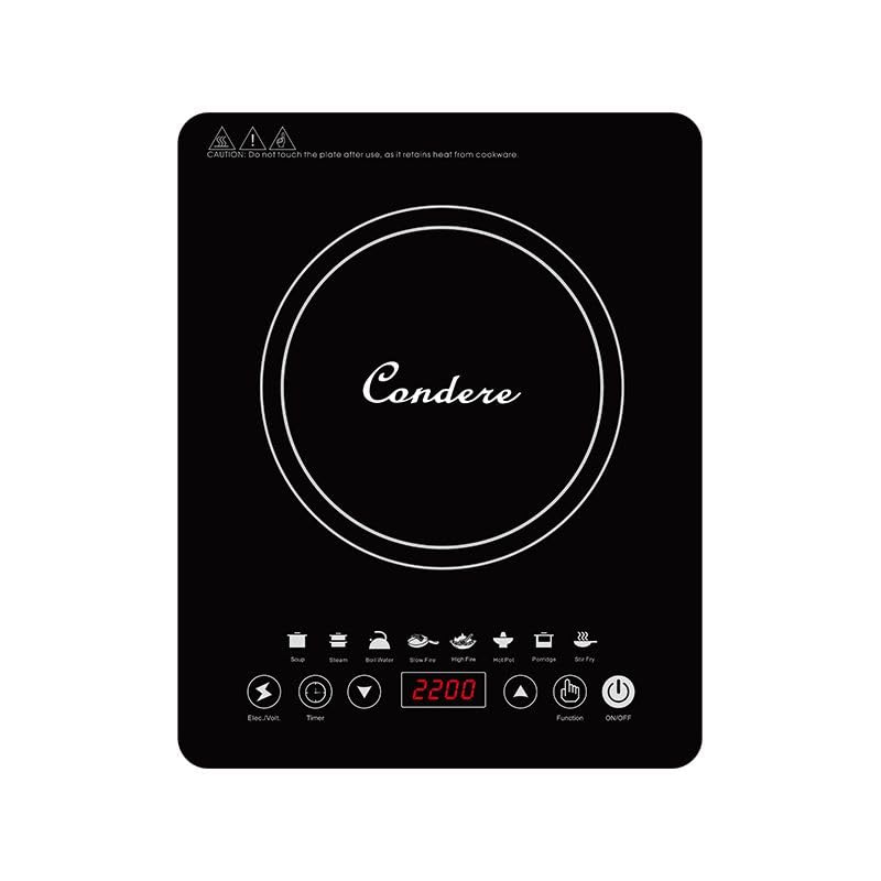 Condere C-CPSF20A Electric Induction Cooktop with black crystal glass surface