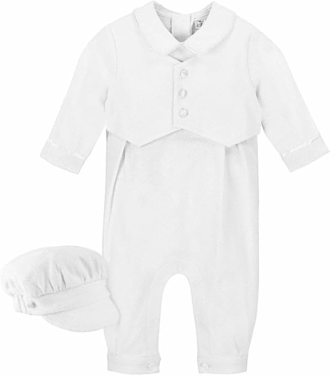 Carriage Boutique Baby Boys Elegant - Christening Baptism Outfit with Vest