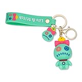 stitch keychains for Car Keys Ohana Means Family Cartoon Stitch Key Ring