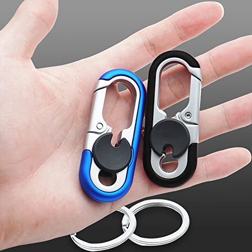 Jsorum Heavy Duty Key Chain, Anti-Loss Keychain With Double Keyrings, Metal Car Keychains, Car Fob Key Keychain Holder For Men Women (Black) #TOP3