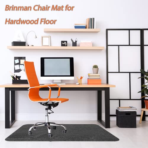 Brinman Chair Mat For Hardwood Floor,36"X48" Desk Chair Mat,Non-Slip Office Chair Mat, Computer Gaming Floor Mat For Rolling Chair, Under Desk Rug Floor Protector,Easy Clean & Flat Without Curling #TOP5