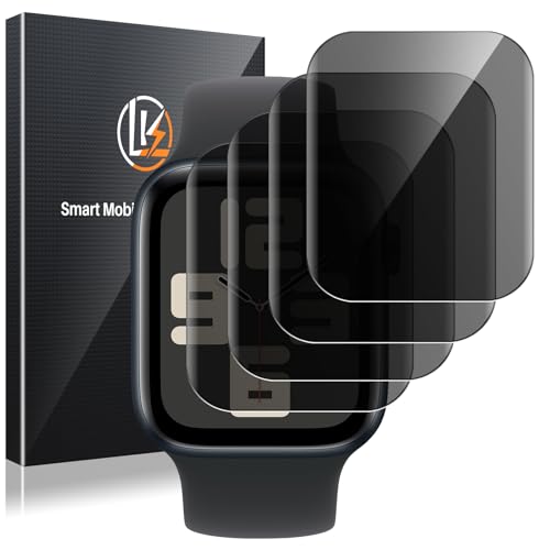 LK 4 Stück Sichtschutzfolie für Apple Watch Series 10 46mm, Hochauflösend Screen Protector, Blasenfrei, Flexible TPU-Fol...
