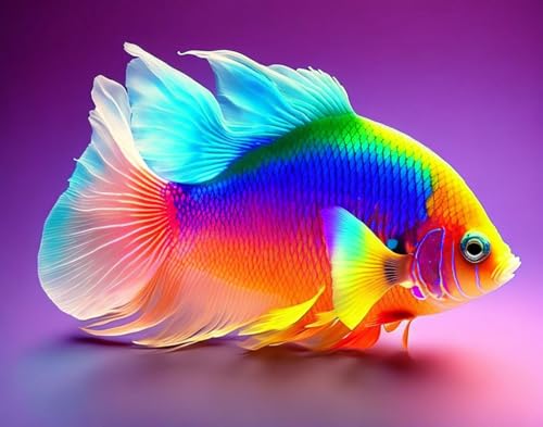 Poisson bêta poster sur toile 58x90 cm moderne pour salon