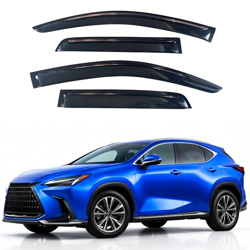 Image of IG Window Visors Fit for 2022-2026 Lexus NX250 NX350 NX350h NX450h+, Out-Channel Rain Guards Vent Wind Deflectors 4PC, Car Accessories for 22-26 Lexus NX Series