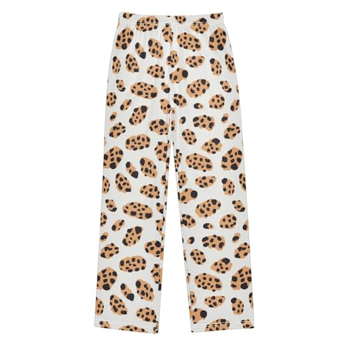 Boys' Pants Leopard Light Yellow Cheetah Spots Long Bottoms Jogger Pants Elastic Waist Trousers with Pockets S-XL