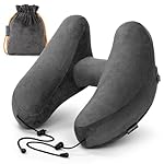 Rewondah Inflatable Travel Pillow for Sleeping Airplane - Inflatable Neck Pillow for Traveling on Plane with Washable Cover, Blow up Neck Travel Pillow for Airplanes, Cars - Portable and Comfortable