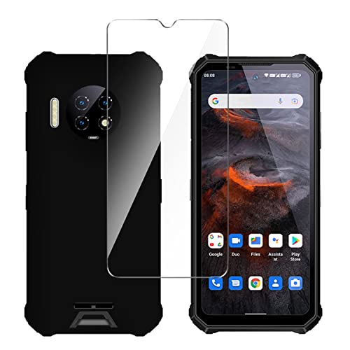 LYZXMY Coque pour Oukitel WP19 + Verre trempé écran Film Protecteur - Noir Souple Silicone Étui Protection Housse TPU Case Cover pour Oukitel WP19 (6.78") Cover