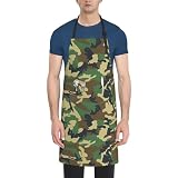Delantal verde con estampado de camuflaje militar, talla �nica