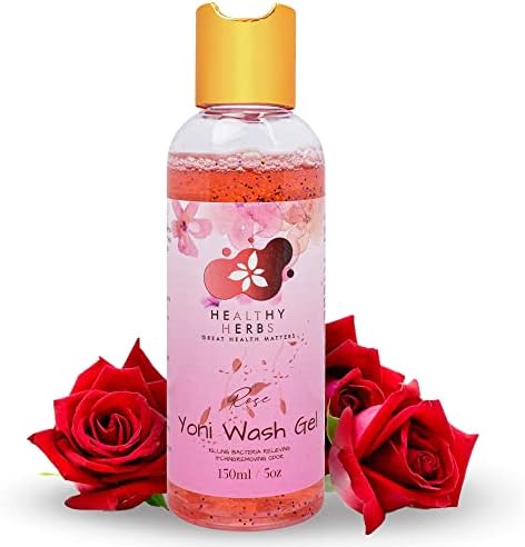 Yoni Feminine Care Gel Wash (5 oz) Hygiene Odor Cleanse, Menstrual Support, Restores PH Balance, Soothes Itching and Burning, Natural Blend with Rose